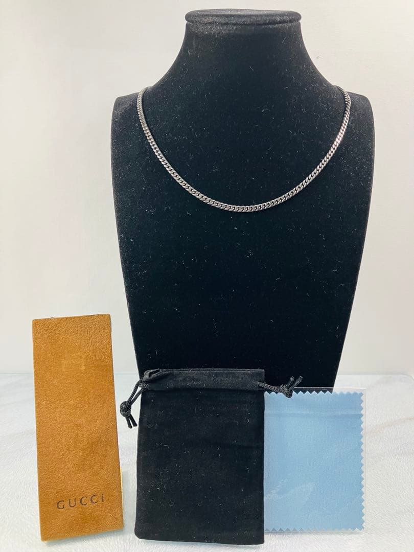 【超美品】GUCCI 喜平ブラックチェーン ネックレス 男女兼用　SV925