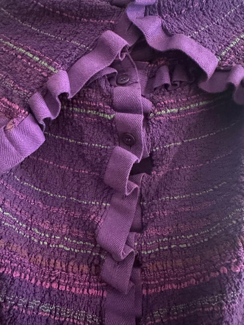 me ISSEY MIYAKE カリフラワー カーディガン フリル襟 パープル