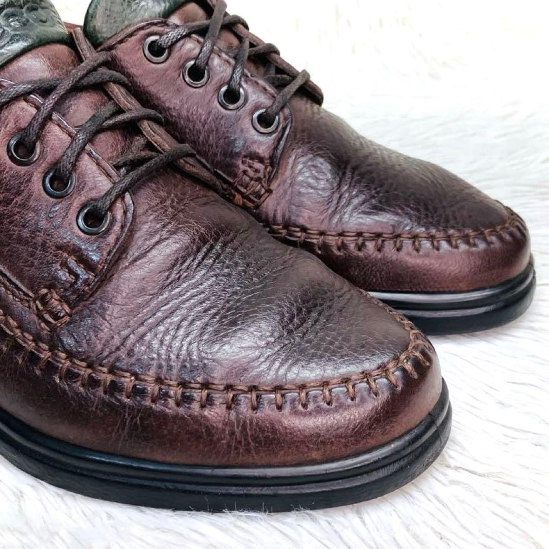 【名品】ECCO 40 レザースニーカー シボ革 コンフォートウォーキング