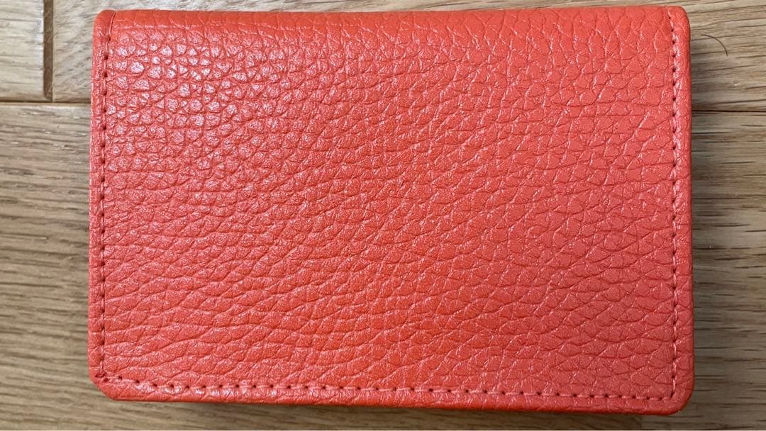 【新品未使用ですが説明欄要必読】Tory Burch オレンジ レザー 名刺入れ