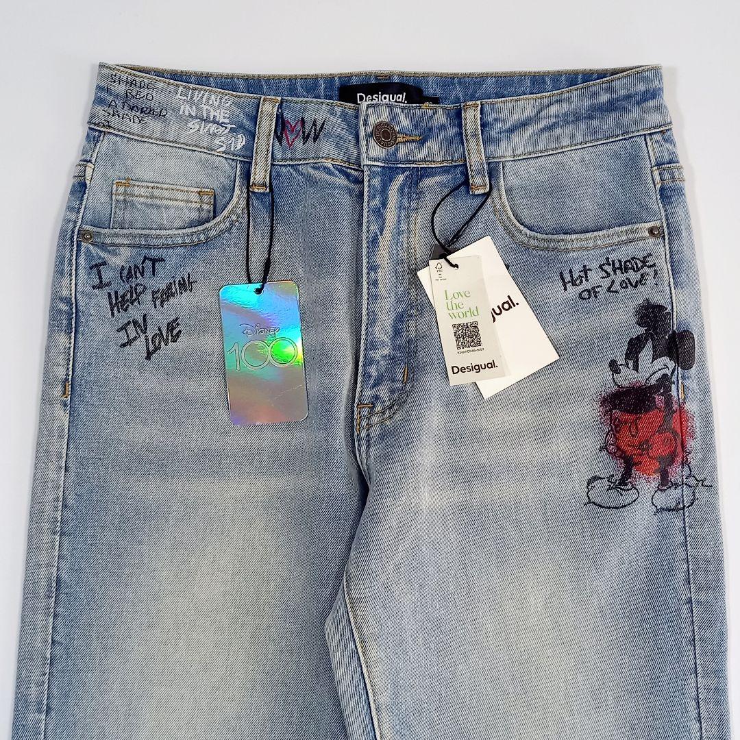 新品タグ付き Desigual × Disney 100周年限定 ミッキーデニム