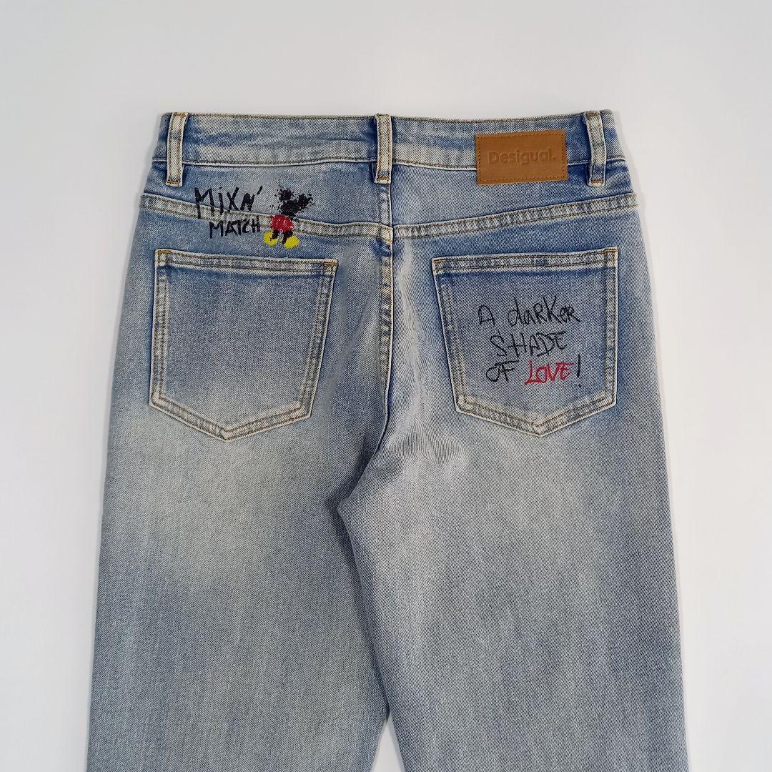 新品タグ付き Desigual × Disney 100周年限定 ミッキーデニム