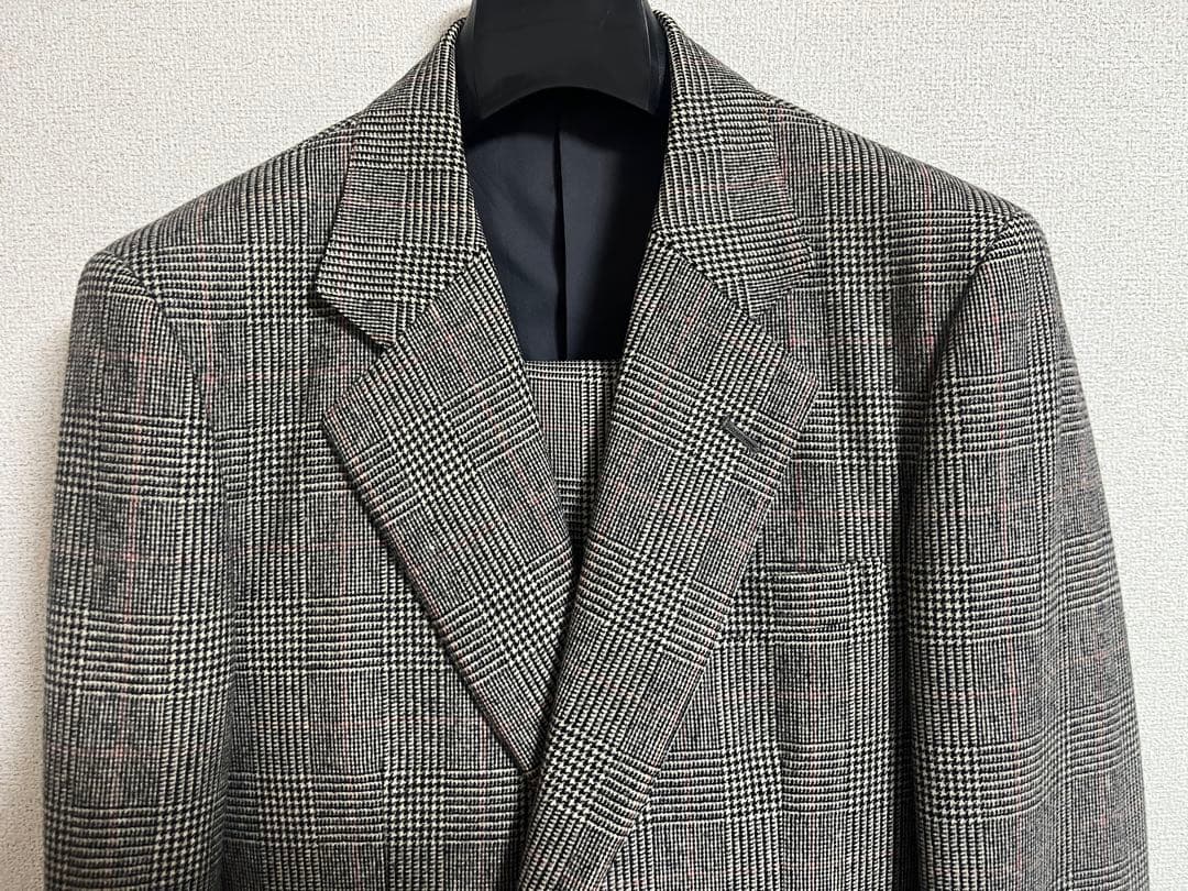 【美品】Jプレスプレステージ　フランネル　2Bスーツ　S相当　グレンチェック