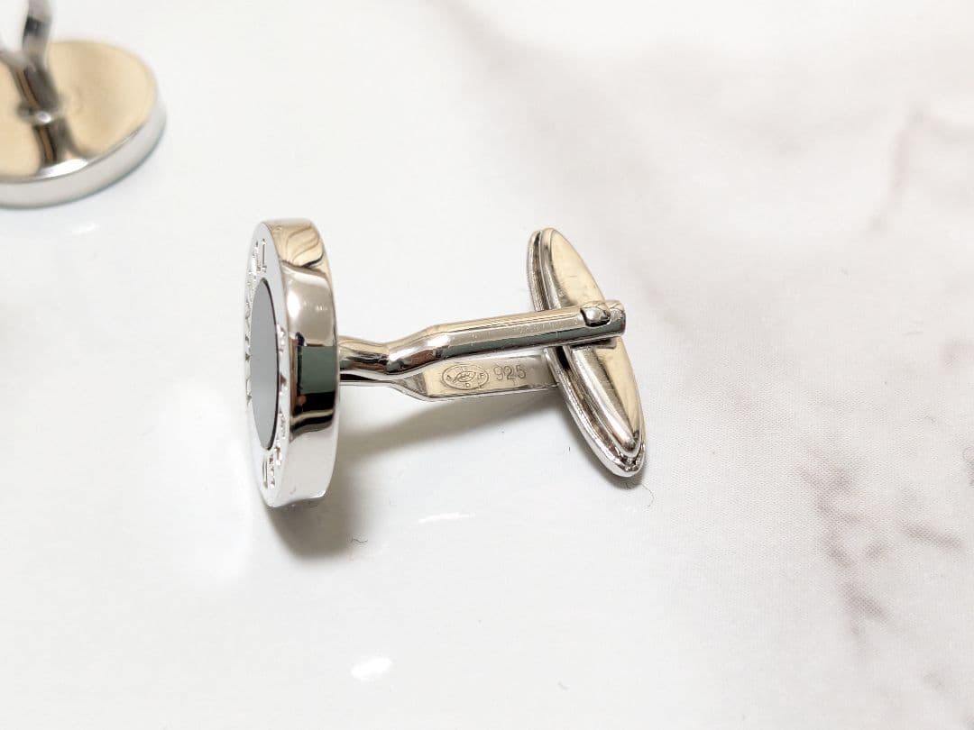 ダンヒル　Dunhill　ラウンド　オニキス　シルバー　925　カフス　ブラック