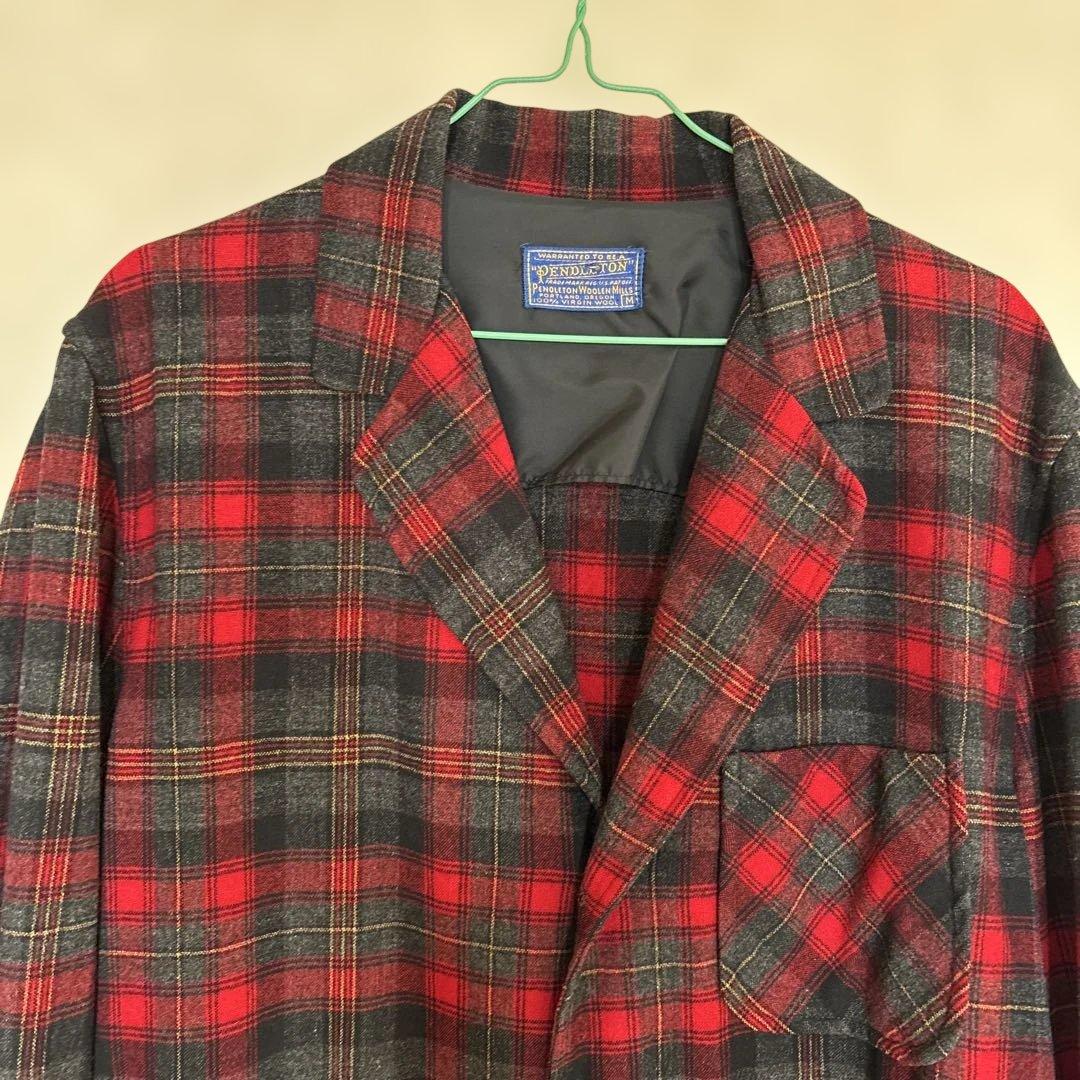 Pendleton テーラードジャケット M 赤黒チェック　ペンドルトン