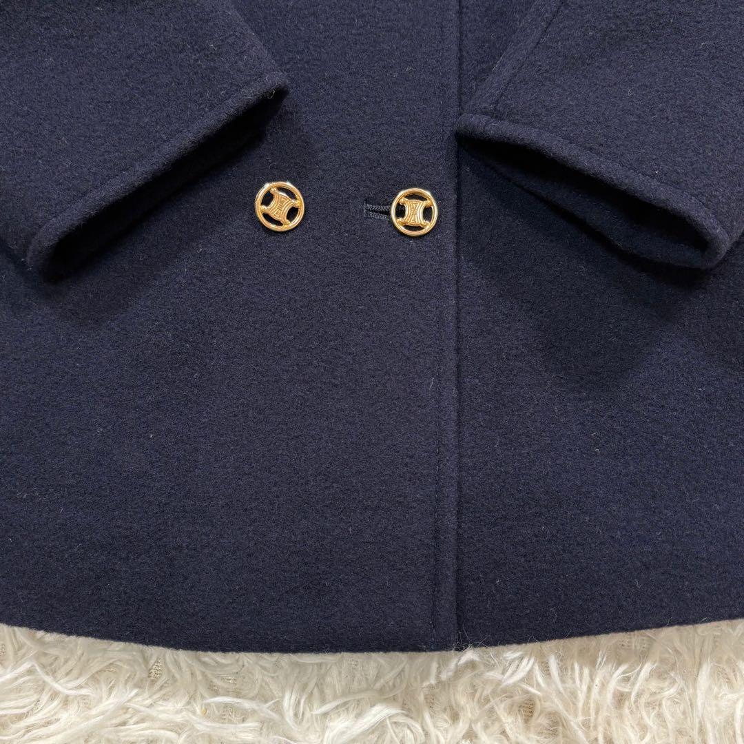 美品✨セリーヌ コート 馬車ロゴ トリオンフ 金ボタン 子供服 ネイビー 90