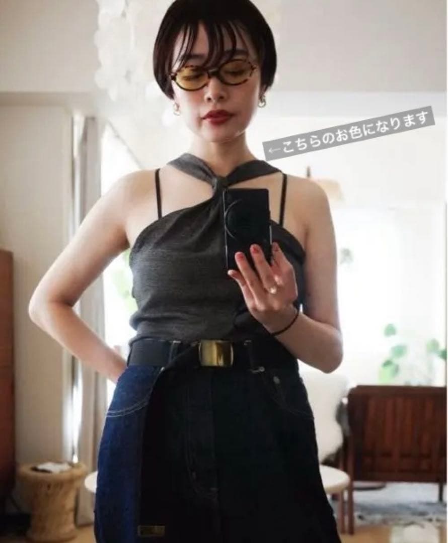 【1度使用】【送料込み】zoe tie tops black & gold