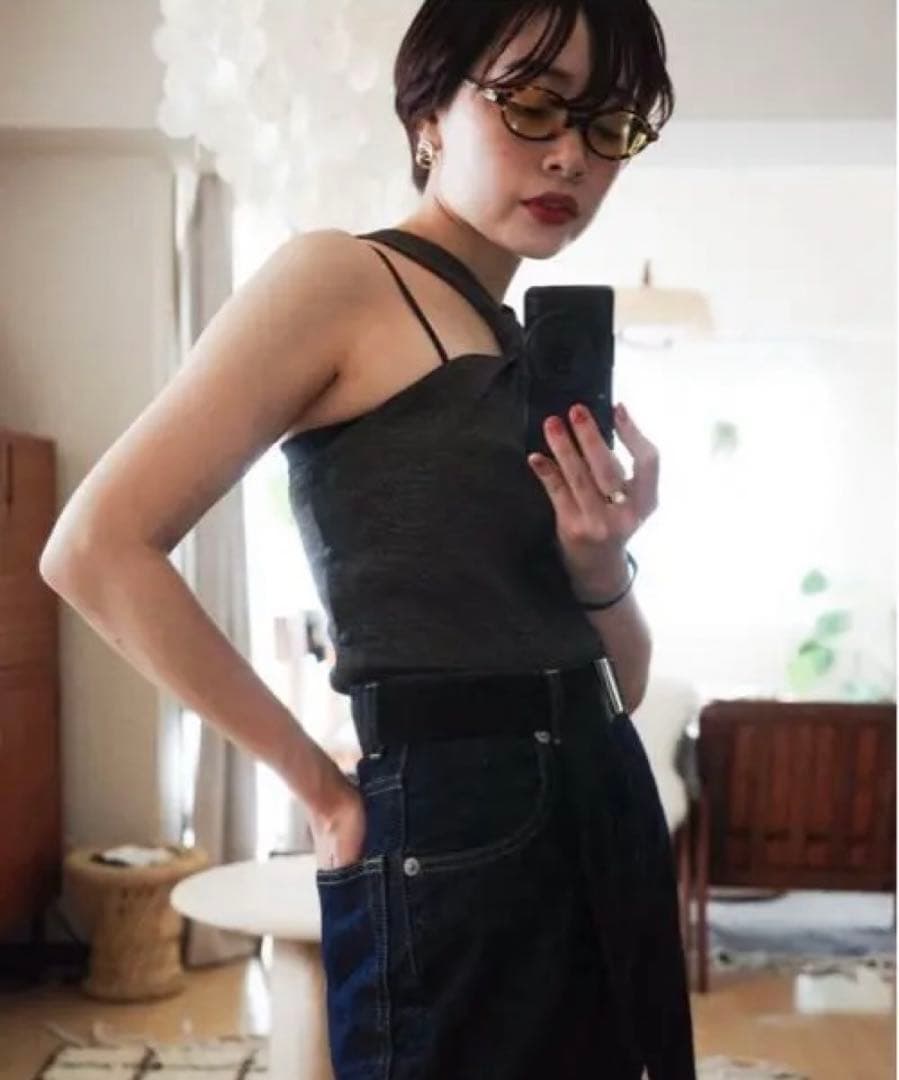 【1度使用】【送料込み】zoe tie tops black & gold