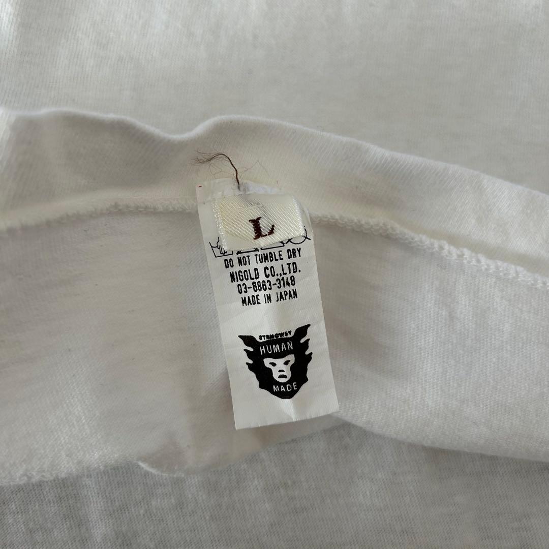 HUMAN MADE クルーネックTシャツ 白 L 両面プリント バックプリント