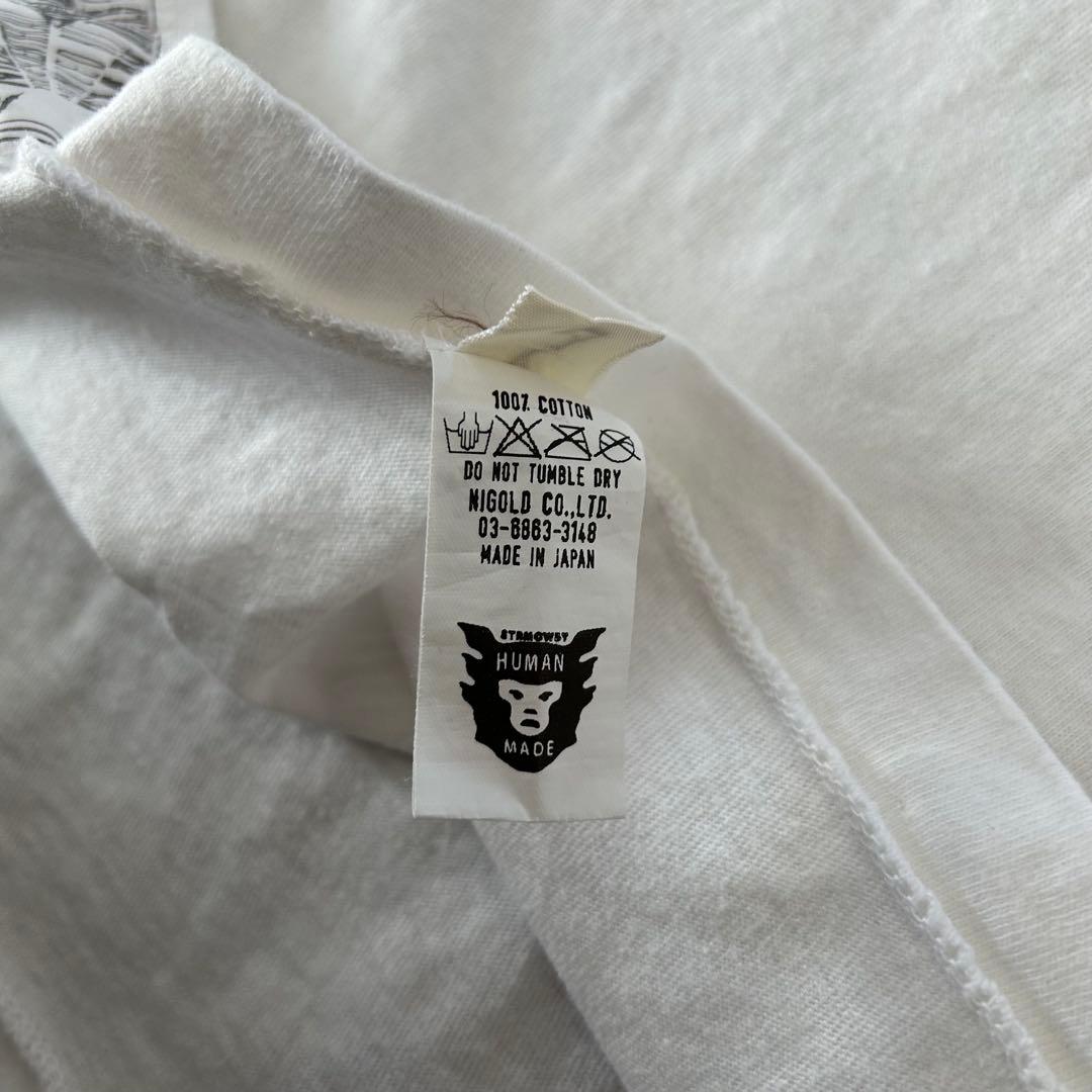 HUMAN MADE クルーネックTシャツ 白 L 両面プリント バックプリント