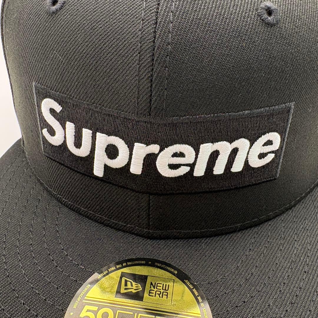 Supreme×NEWERAコラボ　ベースボールキャップ7 1/2 ブラック