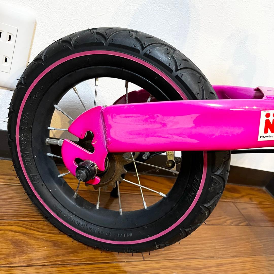 【極美品】へんしんバイク 12インチ ピンク スタンド付
