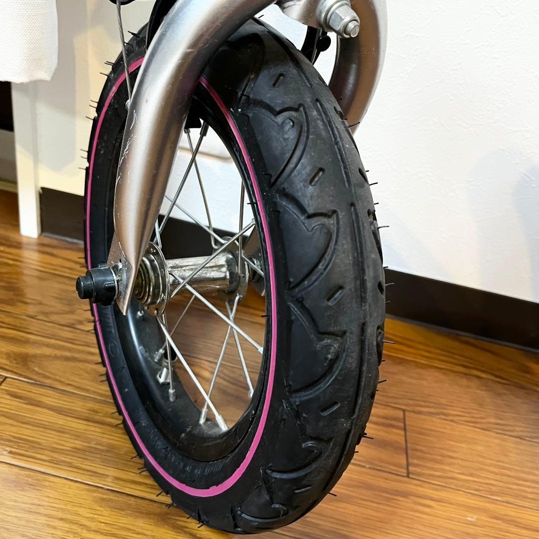 【極美品】へんしんバイク 12インチ ピンク スタンド付