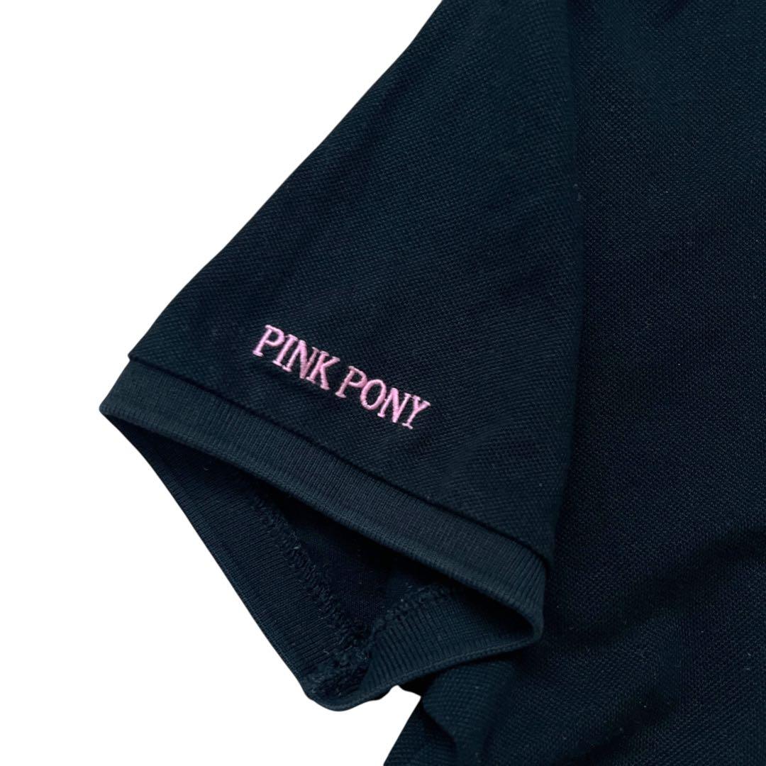Ralph Lauren　pink pony　ポロシャツ　黒ピンク　刺繍　M