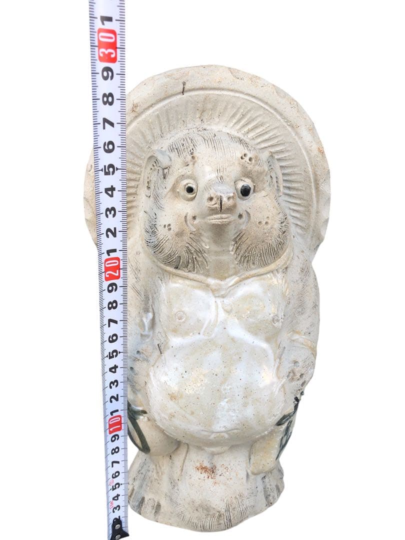 希少／信楽焼／ 白たぬき／ 置物 ／ 骨董／アンティーク／ヴィンテージ／30cm