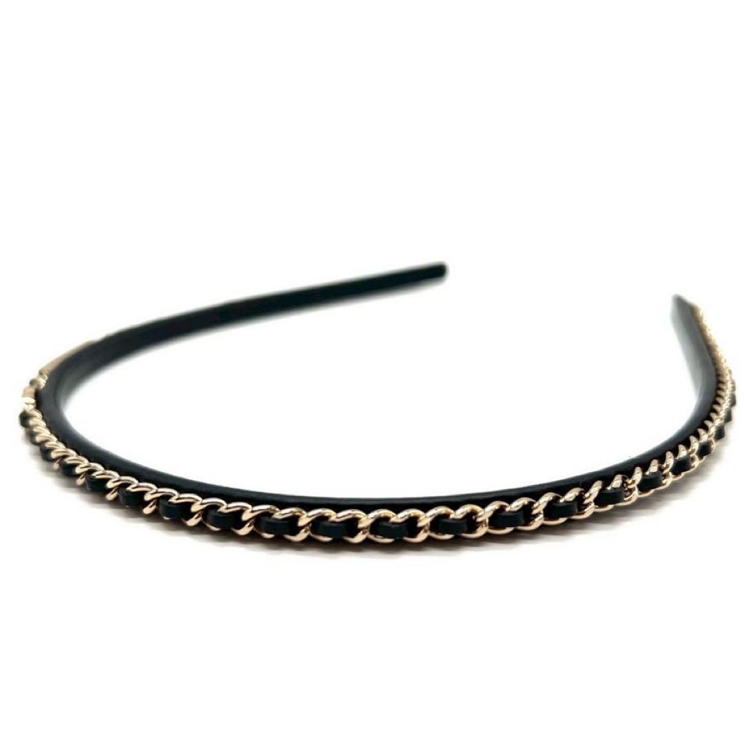 CHANEL シャネル ココマーク ロゴ B22B カチューシャ チェーン