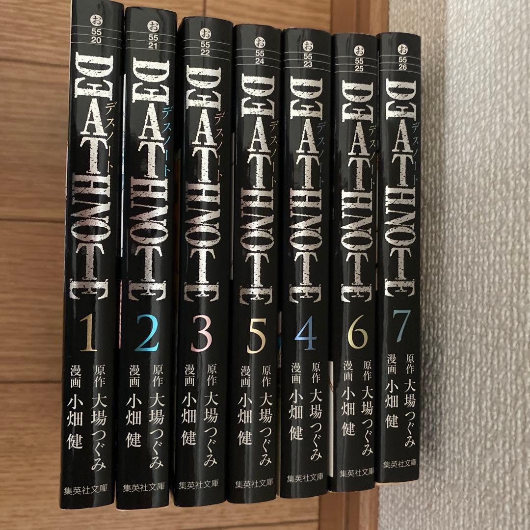 デスノート 文庫版 漫画 1〜7(全巻)+ポストカード 7枚 セット　中古品