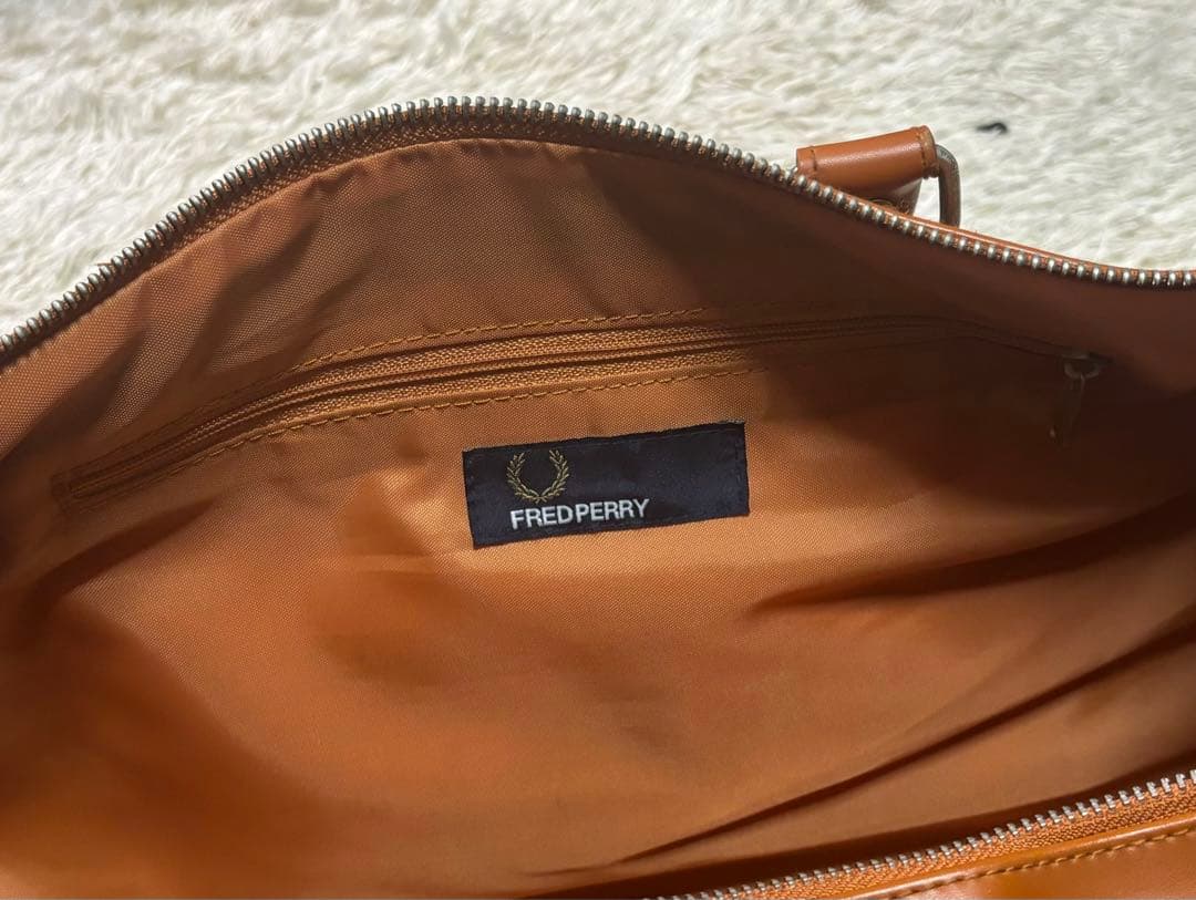 【美品♪】FRED PERRY フレッドペリー ボストンバッグ 2WAYブラウン