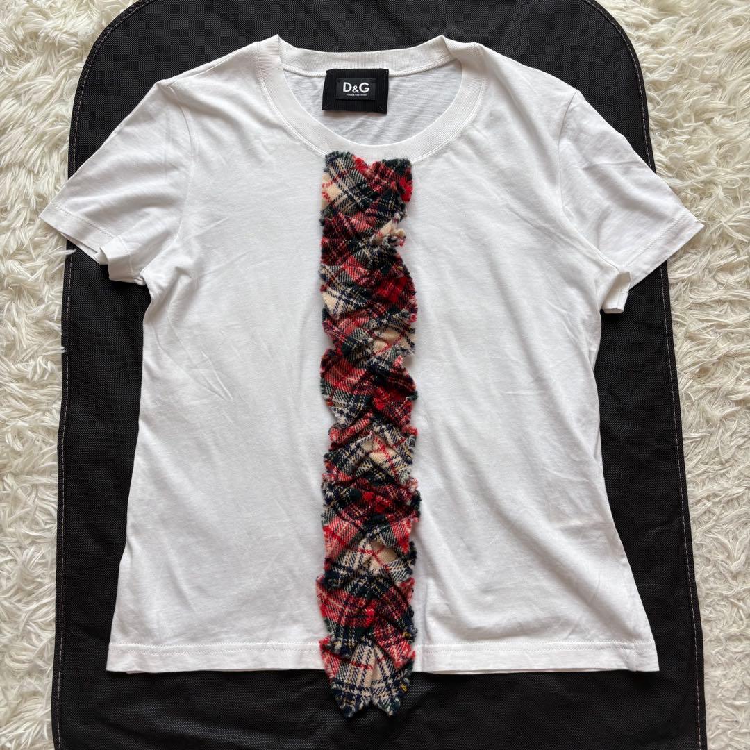極美品 ドルチェ&ガッバーナ D&G フリル Tシャツ トップス カットソー