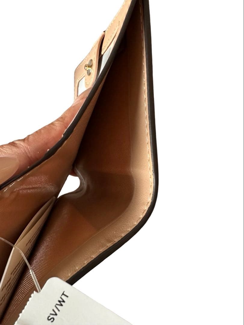 COACHコーチ ミニ財布 猫キャット レザー アイボリー コンパクトウォレット