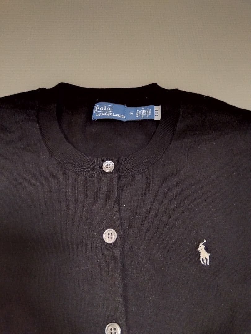 美品　Polo Ralph Lauren コットンブレンド カーディガンM 黒