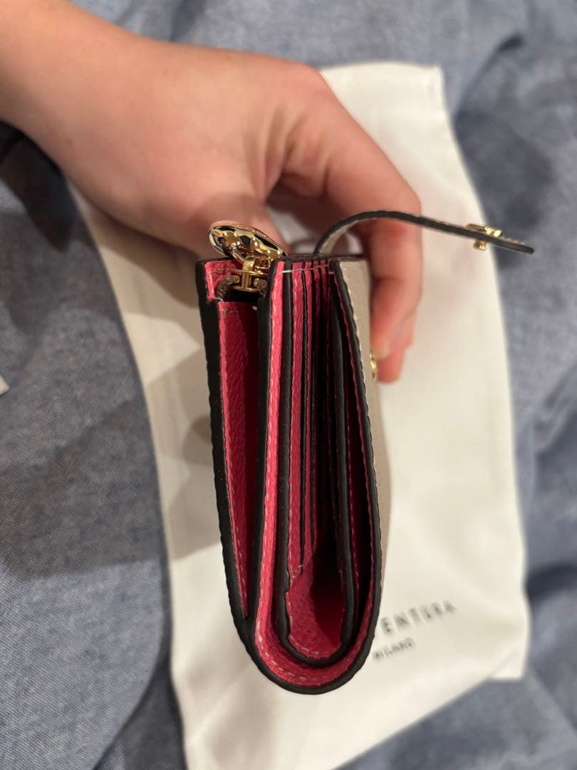 Bonaventura 二つ折り財布 グレージュ×アザレ