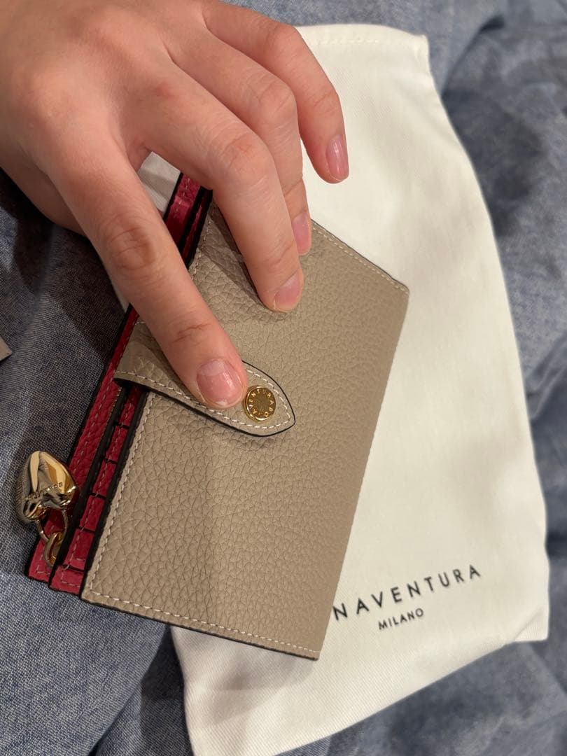 Bonaventura 二つ折り財布 グレージュ×アザレ