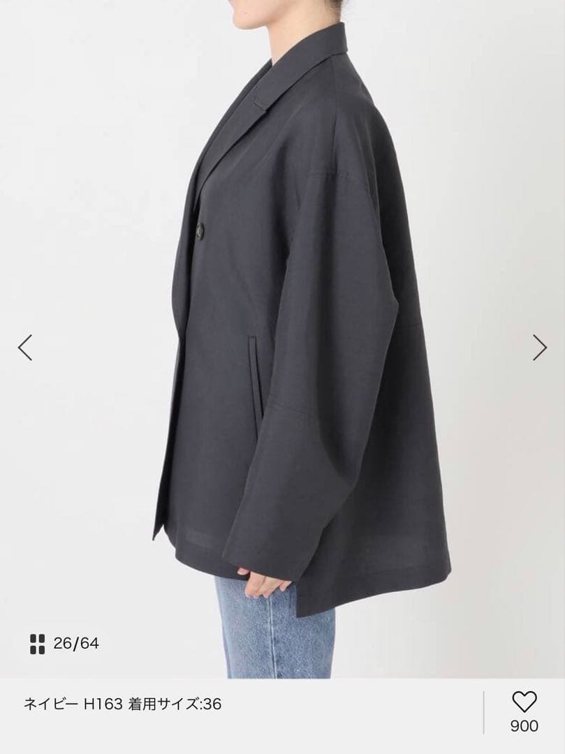 新品　NOBLE ライトフルクロスワイドスリーブコート　36