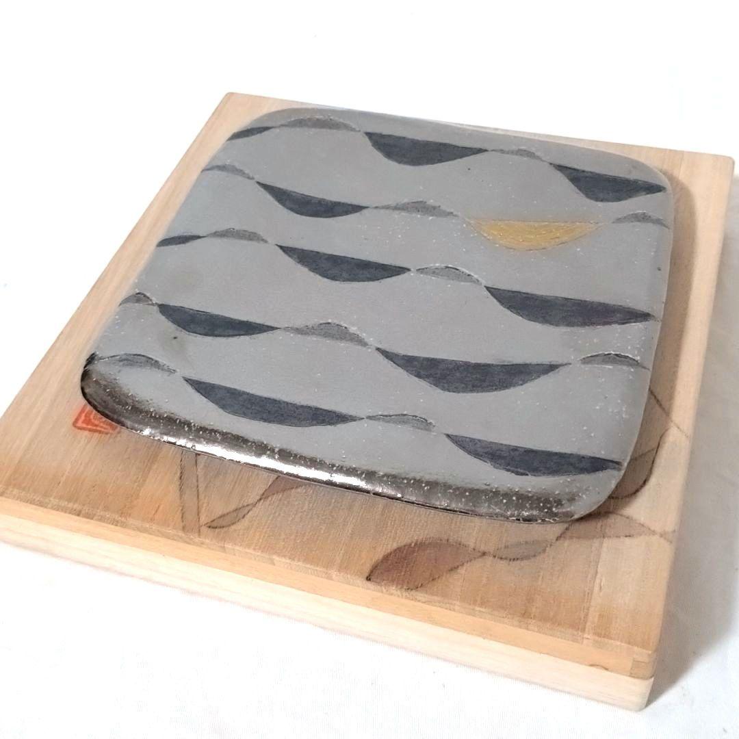 未使用品　市川良夫　iZikawa ヨシオ　音律皿　金　銀　芸術品　美術品
