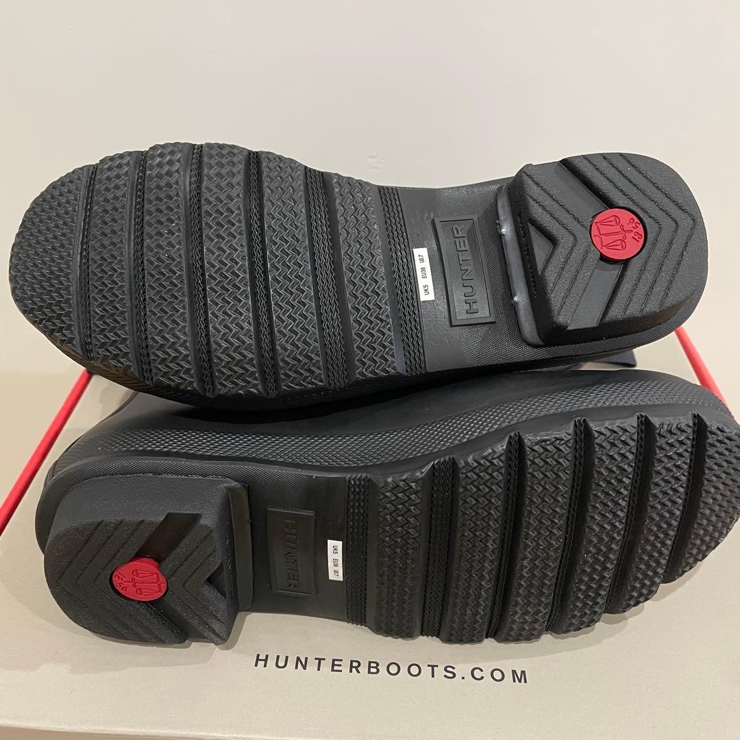 HUNTER ブラック サイドゴアブーツ　チェルシー