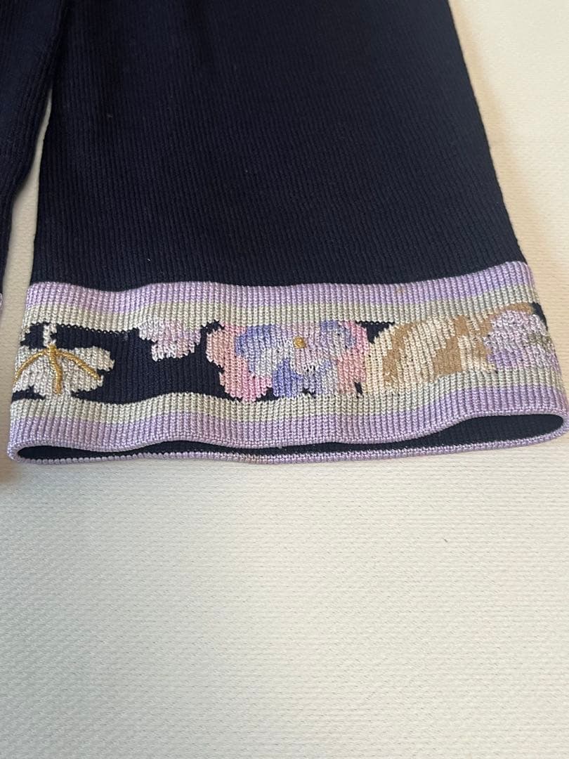 【美品】LEONARD レオナール　カーディガン　花柄　ネイビー