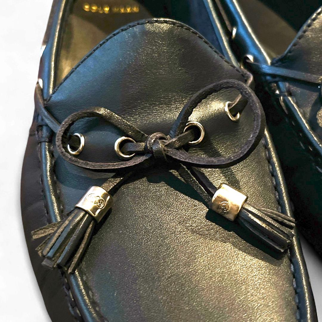 COLE HAAN ドライビングシューズ ネイビー 本革 タッセルローファー
