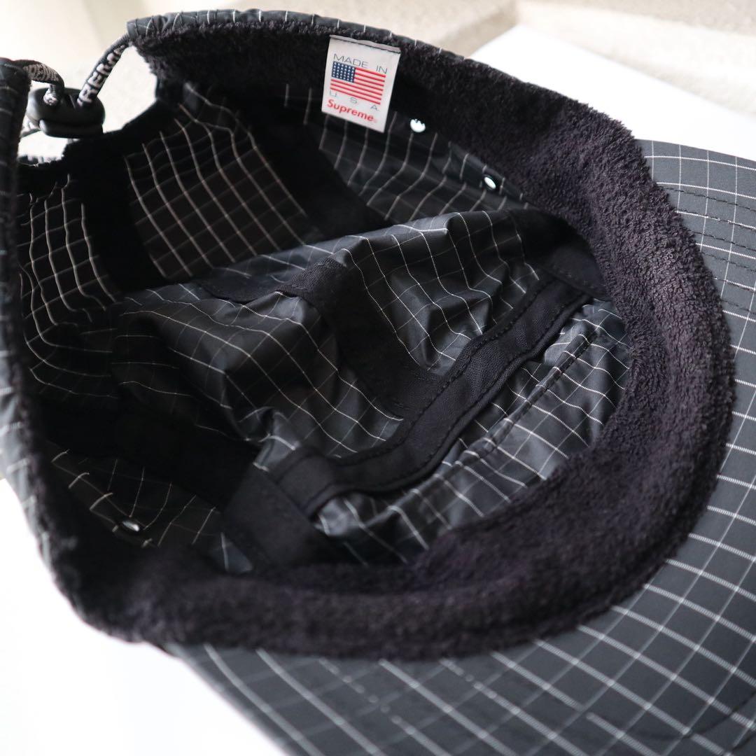 【最終値下げ】supremeチェック柄ナイロンキャンプキャップブラック