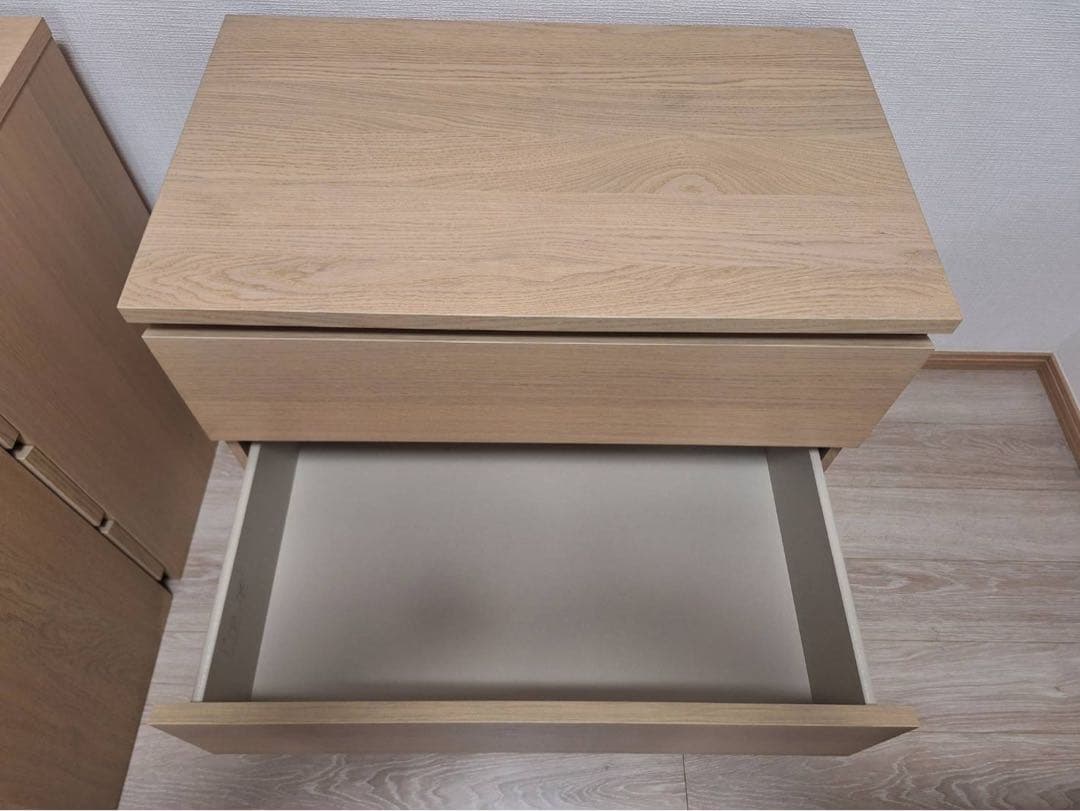 IKEA MALM 3段チェスト　ホワイトステインオーク　3/3