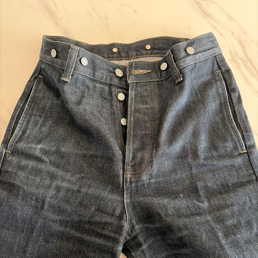 マーガレットハウエルEDWIN ブルーデニム ハイウエスト ワイドレッグデニム