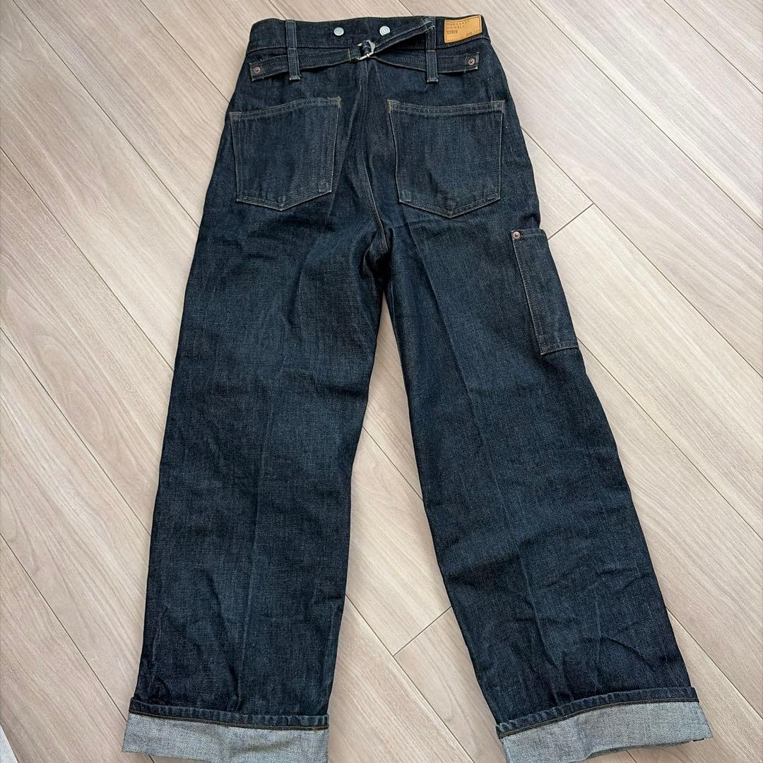 マーガレットハウエルEDWIN ブルーデニム ハイウエスト ワイドレッグデニム