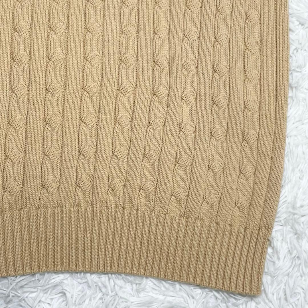 ポロラルフローレン　ケーブルニット コットン セーター ベスト・ポニーロゴ刺繍