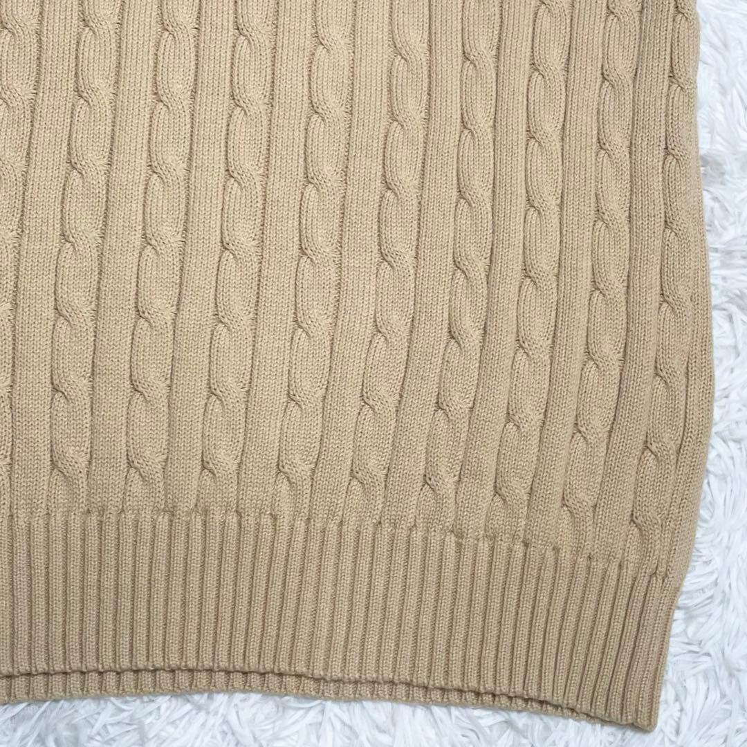 ポロラルフローレン　ケーブルニット コットン セーター ベスト・ポニーロゴ刺繍