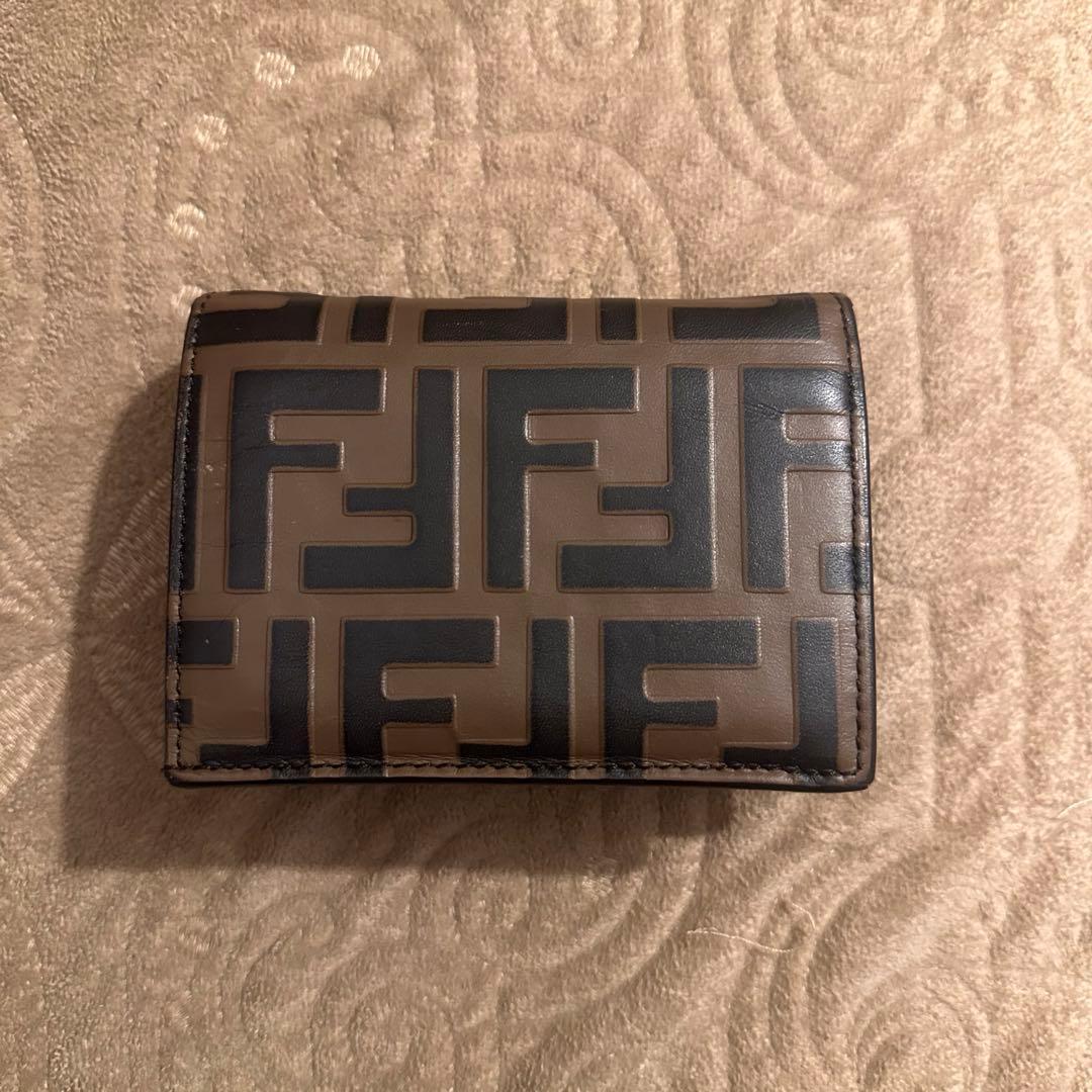 Fendi FFロゴ 二つ折り財布 ブラウン/ブラック