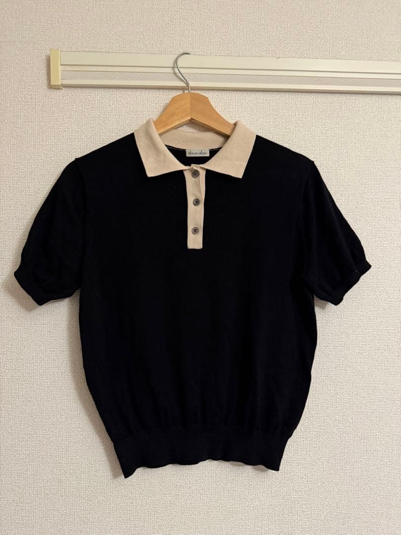 【Steven Alan】バイカラー ポロカラーニット