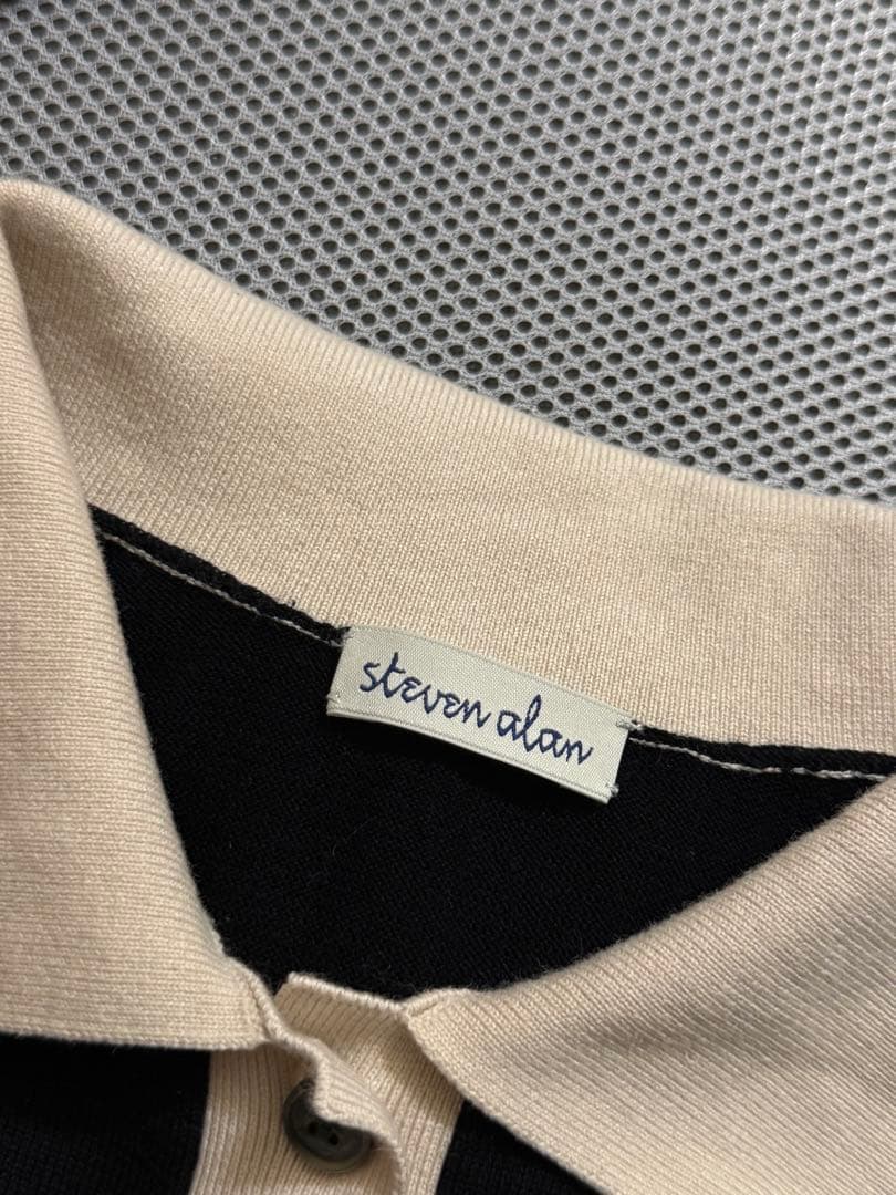 【Steven Alan】バイカラー ポロカラーニット