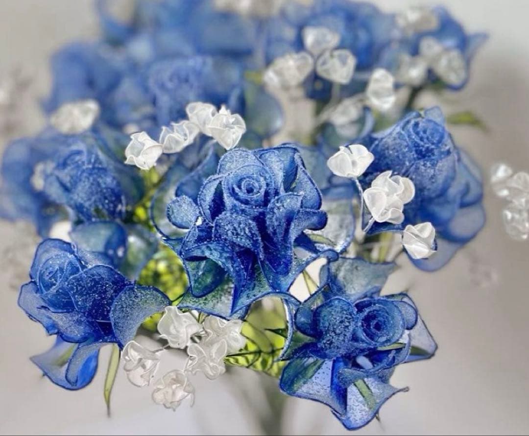 アメリカンフラワー　ディップフラワーNO、161（薔薇・かすみ草）