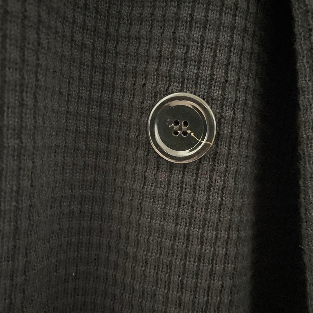 【26年1月購入】LARDINI ワッフル ニットジャケット 黒　S（M相当）