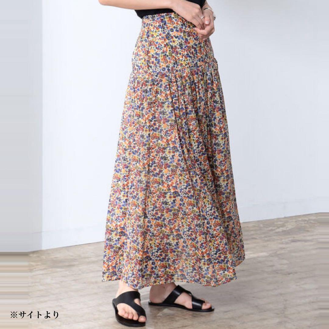 【Demi-Luxe BEAMS】 フラワープリント ギャザースカート　美品　春