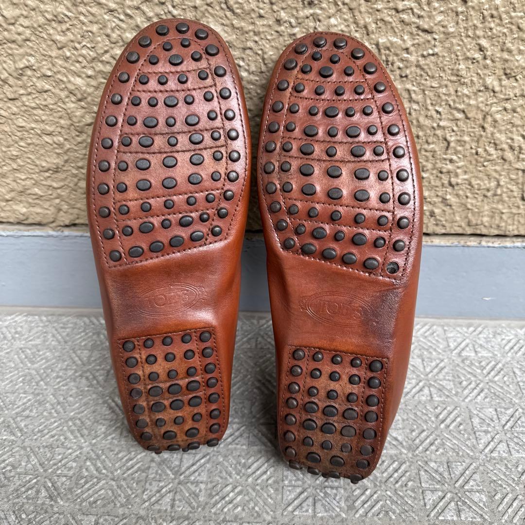 TOD'S ドライビングシューズ ブラウンレザー 7 1/2 26.5cm相当