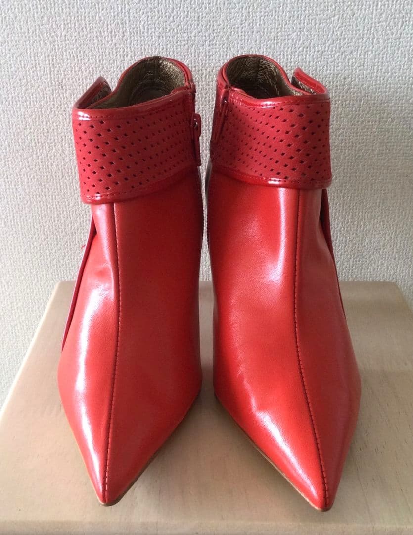 新品未使用☆MISS SIXTY レッド ポインテッドトゥ ブーティ 23cm