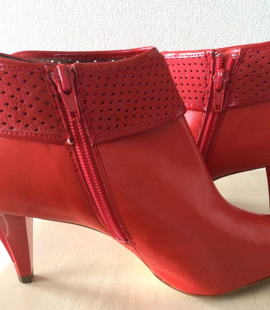 新品未使用☆MISS SIXTY レッド ポインテッドトゥ ブーティ 23cm