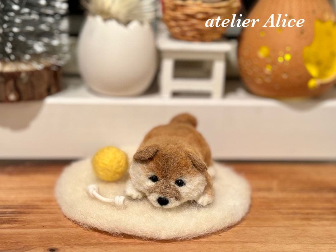 r**様 豆柴の赤ちゃん　羊毛フェルト　ハンドメイド　豆柴　柴犬　芝犬　置物　ぬ