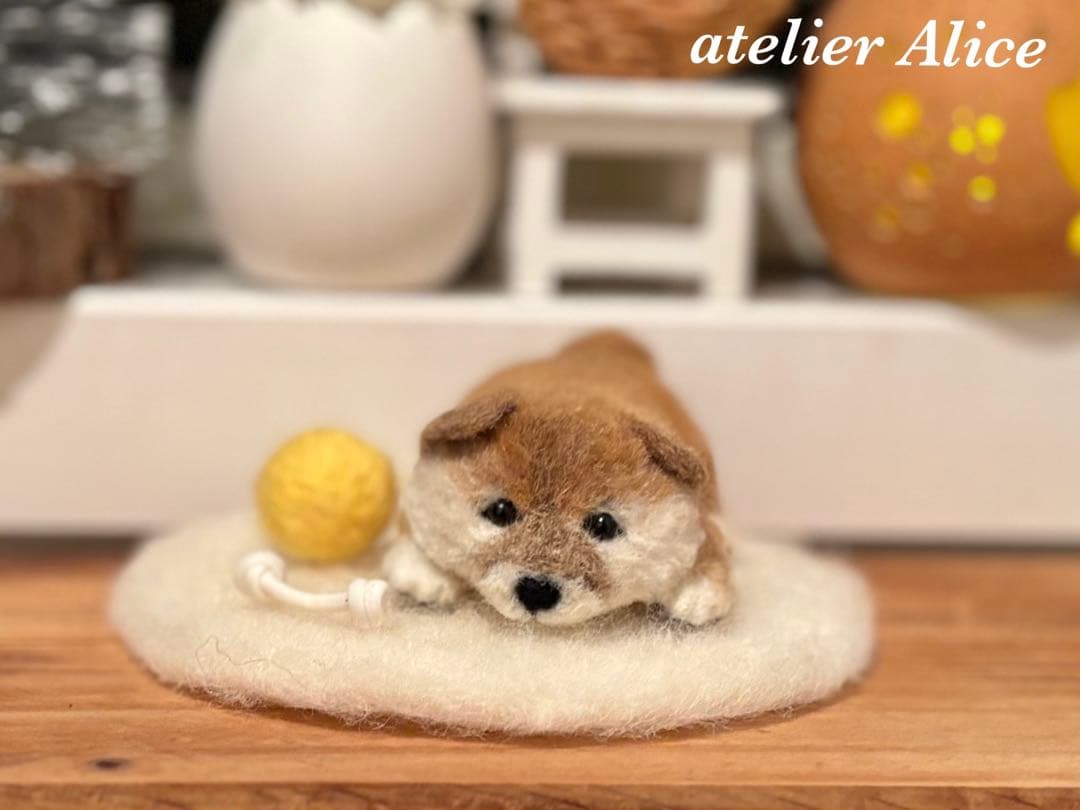 r**様 豆柴の赤ちゃん　羊毛フェルト　ハンドメイド　豆柴　柴犬　芝犬　置物　ぬ