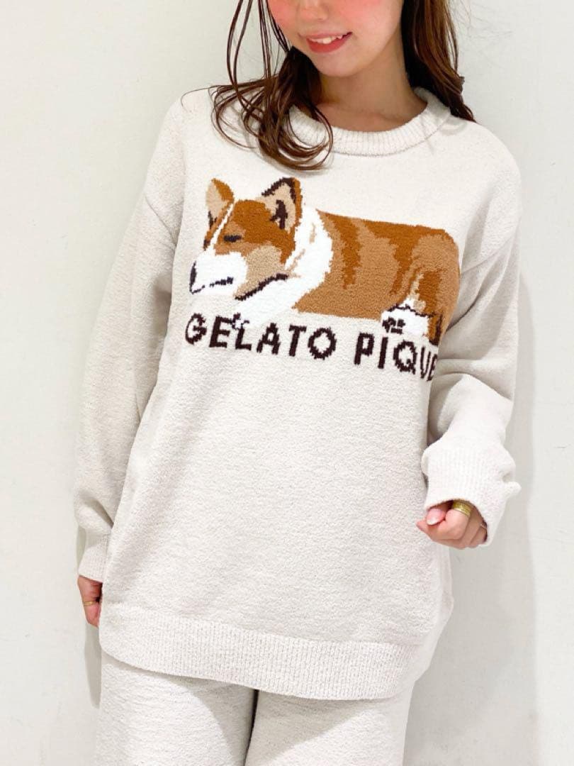 ジェラートピケ SLEEPING DOG ジャガードプルオーバー&ロングパンツ